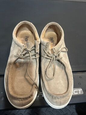 Born Men's Suede Moccasin Loafers in Light Beige